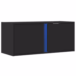 vidaXL TV Wall Cabinet with LED Lights TV Unit Wall Mounted Cabinet Black - Additional view 2