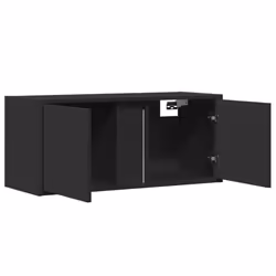 vidaXL TV Wall Cabinet with LED Lights TV Unit Wall Mounted Cabinet Black - Additional view 8