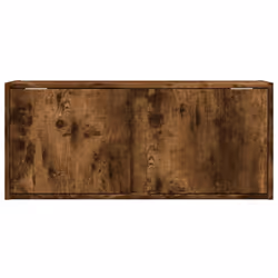 vidaXL TV Wall Cabinet with LED Lights TV Unit Wall Mounted Cabinet Smoked Oak - Additional view 5