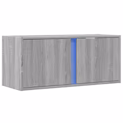 vidaXL TV Wall Cabinet with LED Lights Floating Cabinet TV Unit Grey Sonoma