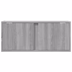 vidaXL TV Wall Cabinet with LED Lights Floating Cabinet TV Unit Grey Sonoma - Additional view 5