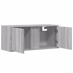 vidaXL TV Wall Cabinet with LED Lights Floating Cabinet TV Unit Grey Sonoma - Additional view 8