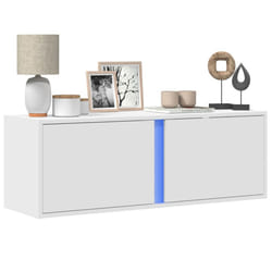 vidaXL TV Wall Cabinet with LED Lights TV Stand Floating Cabinet TV Unit White