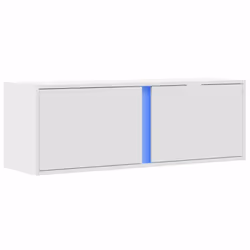 vidaXL TV Wall Cabinet with LED Lights TV Stand Floating Cabinet TV Unit White