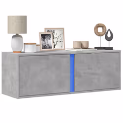 vidaXL TV Wall Cabinet with LED Lights Floating Cabinet TV Unit Concrete Grey