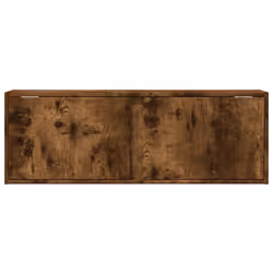 vidaXL TV Wall Cabinet with LED Lights Floating Cabinet TV Unit Smoked Oak - Additional view 5