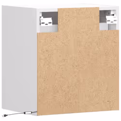 vidaXL TV Wall Cabinet with LED Lights TV Unit Wall Mounted Cabinet - white, 41 x 31 x 45 cm/ 2 pcs - Additional view 7