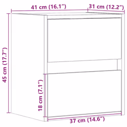 vidaXL TV Wall Cabinet with LED Lights TV Unit Wall Mounted Cabinet - sonoma oak, 41 x 31 x 45 cm/ 2 pcs - Additional view 3