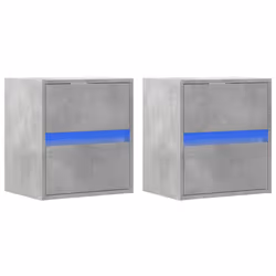 vidaXL TV Wall Cabinet with LED Lights TV Unit Wall Mounted Cabinet - concrete grey, 41 x 31 x 45 cm/ 2 pcs - Additional view 2