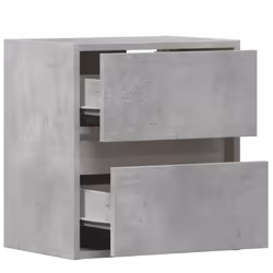 vidaXL TV Wall Cabinet with LED Lights TV Unit Wall Mounted Cabinet - concrete grey, 41 x 31 x 45 cm/ 2 pcs - Additional view 8