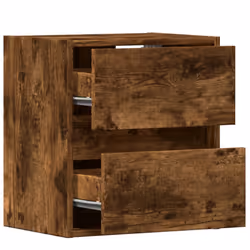 vidaXL TV Wall Cabinet with LED Lights TV Unit Wall Mounted Cabinet - smoked oak, 41 x 31 x 45 cm/ 2 pcs - Additional view 8