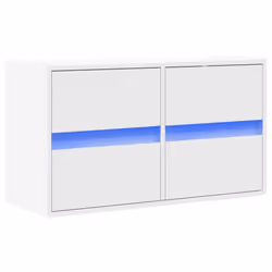 vidaXL TV Wall Cabinet with LED Lights TV Unit Wall Mounted Cabinet - white, 80 x 31 x 45 cm/ 1 pcs - Additional view 2