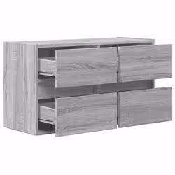 vidaXL TV Wall Cabinet with LED Lights TV Unit Wall Mounted Cabinet - grey sonoma, 80 x 31 x 45 cm/ 1 pcs - Additional view 8