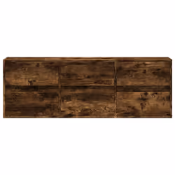vidaXL TV Wall Cabinet with LED Lights TV Unit Wall Mounted Cabinet - smoked oak, 130 x 31 x 45 cm/ 1 pcs - Additional view 5