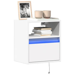 vidaXL TV Wall Cabinets with LED Lights Floating Cabinet TV Unit 2 pcs White