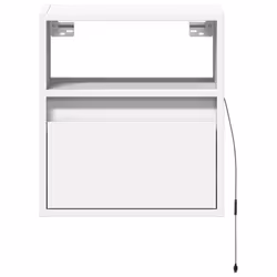 vidaXL TV Wall Cabinets with LED Lights Floating Cabinet TV Unit 2 pcs White - Additional view 5