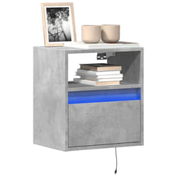 vidaXL TV Wall Cabinet with LED Lights Floating Cabinet TV Unit Concrete Grey