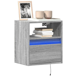 vidaXL TV Wall Cabinets with LED Lights Floating TV Unit 2 pcs Grey Sonoma