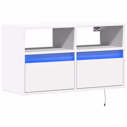 vidaXL TV Wall Cabinet with LED Lights TV Stand Floating Cabinet TV Unit White