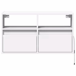 vidaXL TV Wall Cabinet with LED Lights TV Stand Floating Cabinet TV Unit White - Additional view 5