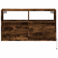 vidaXL TV Wall Cabinet with LED Lights Floating Cabinet TV Unit Smoked Oak - Additional view 5