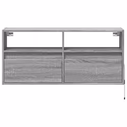 vidaXL TV Wall Cabinet with LED Lights Floating Cabinet TV Unit Grey Sonoma - Additional view 5