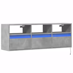 vidaXL TV Wall Cabinet with LED Lights Floating Cabinet TV Unit Concrete Grey