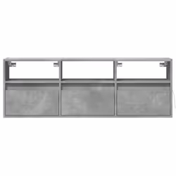 vidaXL TV Wall Cabinet with LED Lights Floating Cabinet TV Unit Concrete Grey - Additional view 5