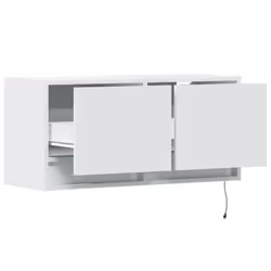 vidaXL TV Wall Cabinet with LED Floating TV Wall Unit Floating TV Cabinet - white, 80 x 31 x 38 cm - Additional view 8