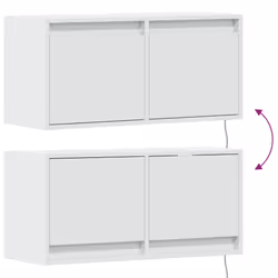 vidaXL TV Wall Cabinet with LED Floating TV Wall Unit Floating TV Cabinet - white, 80 x 31 x 38 cm - Additional view 9
