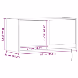 vidaXL TV Wall Cabinet with LED Floating TV Wall Unit Floating TV Cabinet - concrete grey, 80 x 31 x 38 cm - Additional view 3