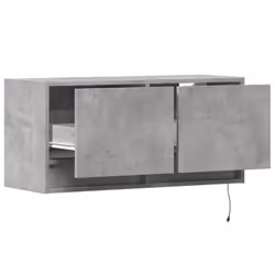 vidaXL TV Wall Cabinet with LED Floating TV Wall Unit Floating TV Cabinet - concrete grey, 80 x 31 x 38 cm - Additional view 8