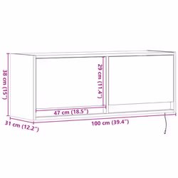 vidaXL TV Wall Cabinet with LED Floating TV Wall Unit Floating TV Cabinet - white, 100 x 31 x 38 cm - Additional view 3