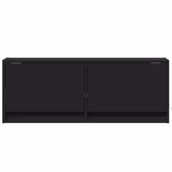 vidaXL TV Wall Cabinet with LED Floating TV Wall Unit Floating TV Cabinet - black, 100 x 31 x 38 cm - Additional view 5