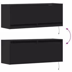 vidaXL TV Wall Cabinet with LED Floating TV Wall Unit Floating TV Cabinet - black, 100 x 31 x 38 cm - Additional view 9