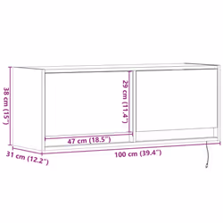 vidaXL TV Wall Cabinet with LED Floating TV Wall Unit Floating TV Cabinet - sonoma oak, 100 x 31 x 38 cm - Additional view 3