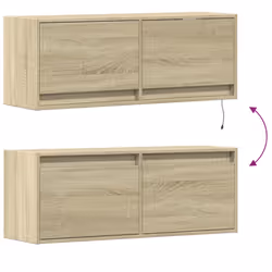 vidaXL TV Wall Cabinet with LED Floating TV Wall Unit Floating TV Cabinet - sonoma oak, 100 x 31 x 38 cm - Additional view 9