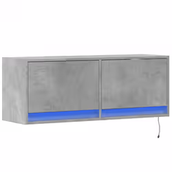 vidaXL TV Wall Cabinet with LED Floating TV Wall Unit Floating TV Cabinet - concrete grey, 100 x 31 x 38 cm - Additional view 2