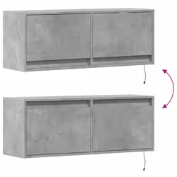 vidaXL TV Wall Cabinet with LED Floating TV Wall Unit Floating TV Cabinet - concrete grey, 100 x 31 x 38 cm - Additional view 9