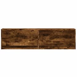 vidaXL TV Wall Cabinet with LED Floating TV Wall Unit Floating TV Cabinet - smoked oak, 140 x 31 x 38 cm - Additional view 5