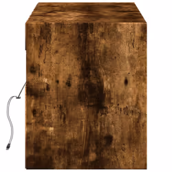 vidaXL TV Wall Cabinet with LED Floating TV Wall Unit Floating TV Cabinet - smoked oak, 140 x 31 x 38 cm - Additional view 6