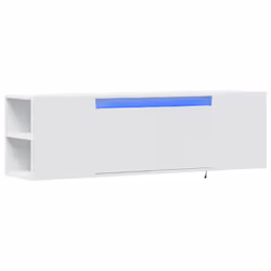 vidaXL TV Wall Cabinet with LED Lights TV Stand Floating Cabinet TV Wall Unit - white, 135 x 31 x 39.5 cm - Additional view 2