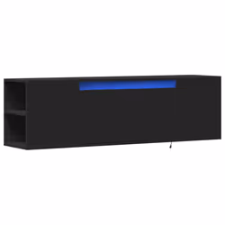 vidaXL TV Wall Cabinet with LED Lights TV Stand Floating Cabinet TV Wall Unit - black, 135 x 31 x 39.5 cm - Additional view 2