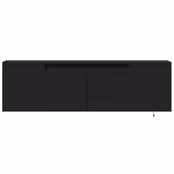 vidaXL TV Wall Cabinet with LED Lights TV Stand Floating Cabinet TV Wall Unit - black, 135 x 31 x 39.5 cm - Additional view 5