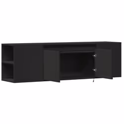 vidaXL TV Wall Cabinet with LED Lights TV Stand Floating Cabinet TV Wall Unit - black, 135 x 31 x 39.5 cm - Additional view 8