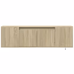vidaXL TV Wall Cabinet with LED Lights TV Stand Floating Cabinet TV Wall Unit - sonoma oak, 135 x 31 x 39.5 cm - Additional view 5