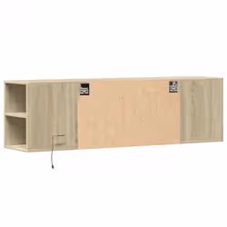 vidaXL TV Wall Cabinet with LED Lights TV Stand Floating Cabinet TV Wall Unit - sonoma oak, 135 x 31 x 39.5 cm - Additional view 7