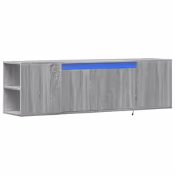 vidaXL TV Wall Cabinet with LED Lights TV Stand Floating Cabinet TV Wall Unit - grey sonoma, 135 x 31 x 39.5 cm - Additional view 2