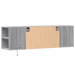 vidaXL TV Wall Cabinet with LED Lights TV Stand Floating Cabinet TV Wall Unit - grey sonoma, 135 x 31 x 39.5 cm - Additional view 7