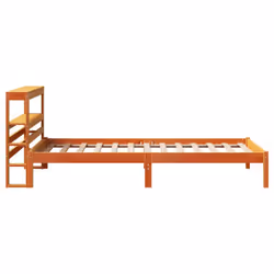 vidaXL Bed Frame with Headboard Bed Solid Wood Pine - brown, 75 x 190 cm - Additional view 4